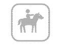 Dotted Pattern Picture of a Horse Rider Royalty Free Stock Photo