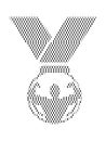Dotted Pattern Picture of a Mr Muscle Medal Royalty Free Stock Photo