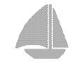 Dotted Pattern Picture of a Sailing Boat Royalty Free Stock Photo