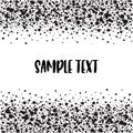 Dotted pattern with space for text. Black spots of various size on the white background.