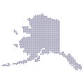 Dotted polka dot map of Alaska