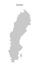 Dotted polka dot pattern map of Sweden. Isolated simple silhouette map of country. Royalty Free Stock Photo