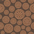 Abstract brown circles fabric texture seamless pattern Royalty Free Stock Photo