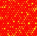 Dotted repeatable popart like duotone pattern. Speckled red yell