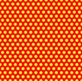 Dotted repeatable popart like duotone pattern. Speckled red yell Royalty Free Stock Photo