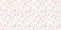 Dotted Seamless Pattern with Color Sprinkles. Colorful Vector Carnaval Confetti Texture. Cake, Ice Cream and Donut