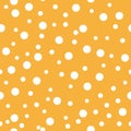 Dotted seamless pattern. White Polka Dot on orange background Background. Vector illustration. Monochrome minimalist Royalty Free Stock Photo