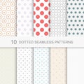 10 Dotted seamless vector patterns