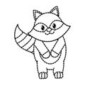 Dotted shape adorable raccoon wild animal character