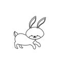 Dotted shape cute rabbit wild animal icon