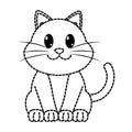 Dotted shape happy cat cute animal character