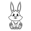 Dotted shape rabbit cute wild animal character