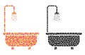 Dotted Shower Bath Mosaic Icons