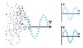 Moving Pixel Halftone Dotted Sinusoid Plot Icon