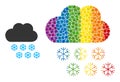 Dotted Snow Weather Composition Icon of LGBT-Colored Circles