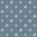 Dotted snowflake pattern. Seamless vector winter background
