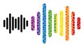 Dotted Sound Signal Composition Icon of Spectrum Spheres