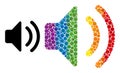 Dotted Sound Source Collage Icon of Rainbow Spheres Royalty Free Stock Photo