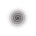 Dotted spiral shape. Stippled thin helix. Sand grain texture swirl or twirl element. Dot work spin symbol Royalty Free Stock Photo