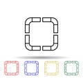 dotted square multi color style icon. Simple thin line, outline vector of web icons for ui and ux, website or mobile application Royalty Free Stock Photo