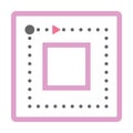 Dotted square shape for tracing lines for preschool and kindergarten school kids for math drawing