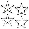 Dotted star icon. Geometric star shape. Abstract point structure. Vector outline.