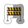 Dotted sticker pair street traffic barrier