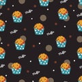 Dotted Temptations Chocolate Chip Muffin Fiesta Vector Pattern