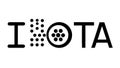 Dotted text logo for IOTA cryptocurrency. Blockchain technology symbol, vector design Generative AI Royalty Free Stock Photo