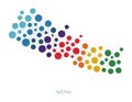 Dotted texture Nepal vector background