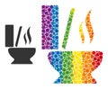 Dotted Toilet Smell Composition Icon of LGBT-Colored Round Dots