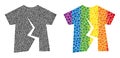 Dotted Torn T-Shirt Composition Icon of LGBT-Colored Spheres