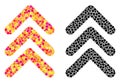 Dotted Triple Arrowhead Up Mosaic Icons