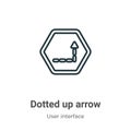 Dotted up arrow outline vector icon. Thin line black dotted up arrow icon, flat vector simple element illustration from editable