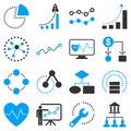 Dotted vector infographic business icons Royalty Free Stock Photo