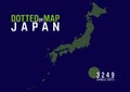 A dotted map of japan