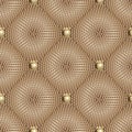 Dotted waffle 3d quilt vector seamless pattern. Surface textured quilted backgrond. Geometric ornamental halftone dots