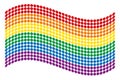 Dotted waving gay pride flag of the LGBT movement