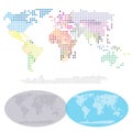 Dotted World Continents map Royalty Free Stock Photo