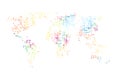 Dotted World map. Abstract computer graphic World map of colorful round dots. Vector illustration Royalty Free Stock Photo