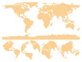 Dotted World Map Globe Made of Circle Shapes. Royalty Free Stock Photo
