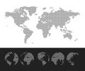 Vector dotted Map and Globe of the World Royalty Free Stock Photo