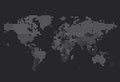 Dotted World map of square dots