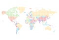 Dotted World map of square dots