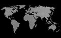 Dotted World Map. White on Black Background Royalty Free Stock Photo