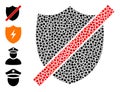 Dotted Wrong Shield Mosaic of Round Dots with Bonus Icons