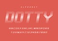 Dotty halftone display font design, alphabet, typeface, letters