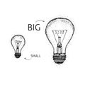 Dotwork Big Small Lightbulbs Royalty Free Stock Photo