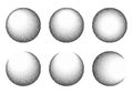 Dotwork 3D Spheres background. Black noise stipple dots. Dotted vector Royalty Free Stock Photo