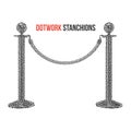 Dotwork Halftone Vector Stanchions